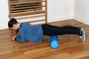 Foam rolling the quadriceps